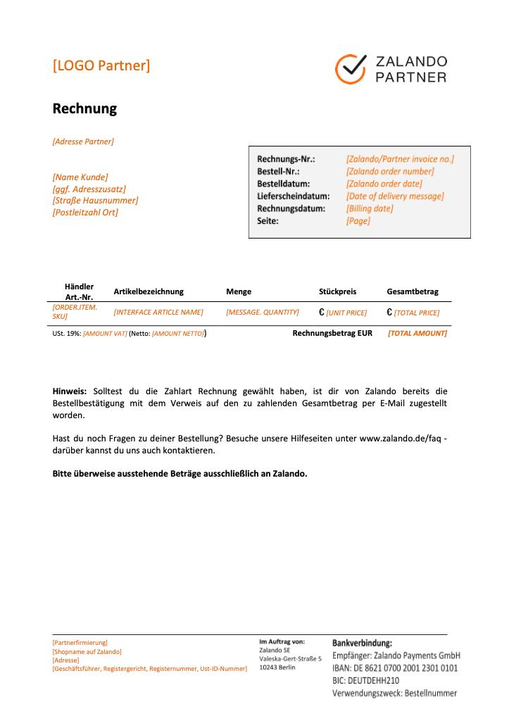 Invoice template for DE